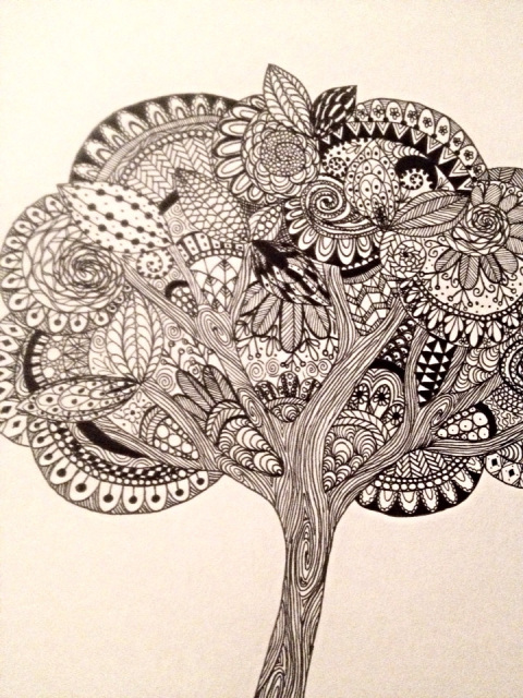 zentangle coloring pages trees - photo #30